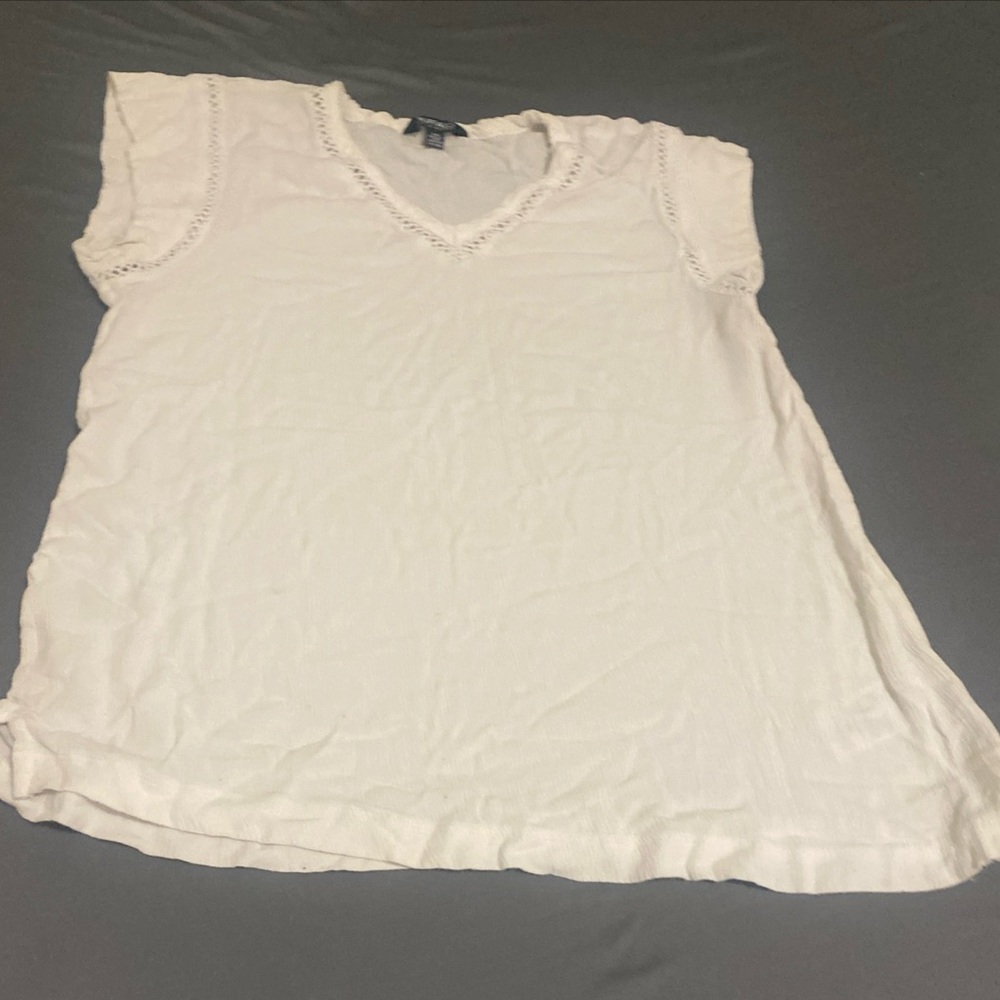 Buffalo Women  David Bitton V Neck Top Size S/p Color-White